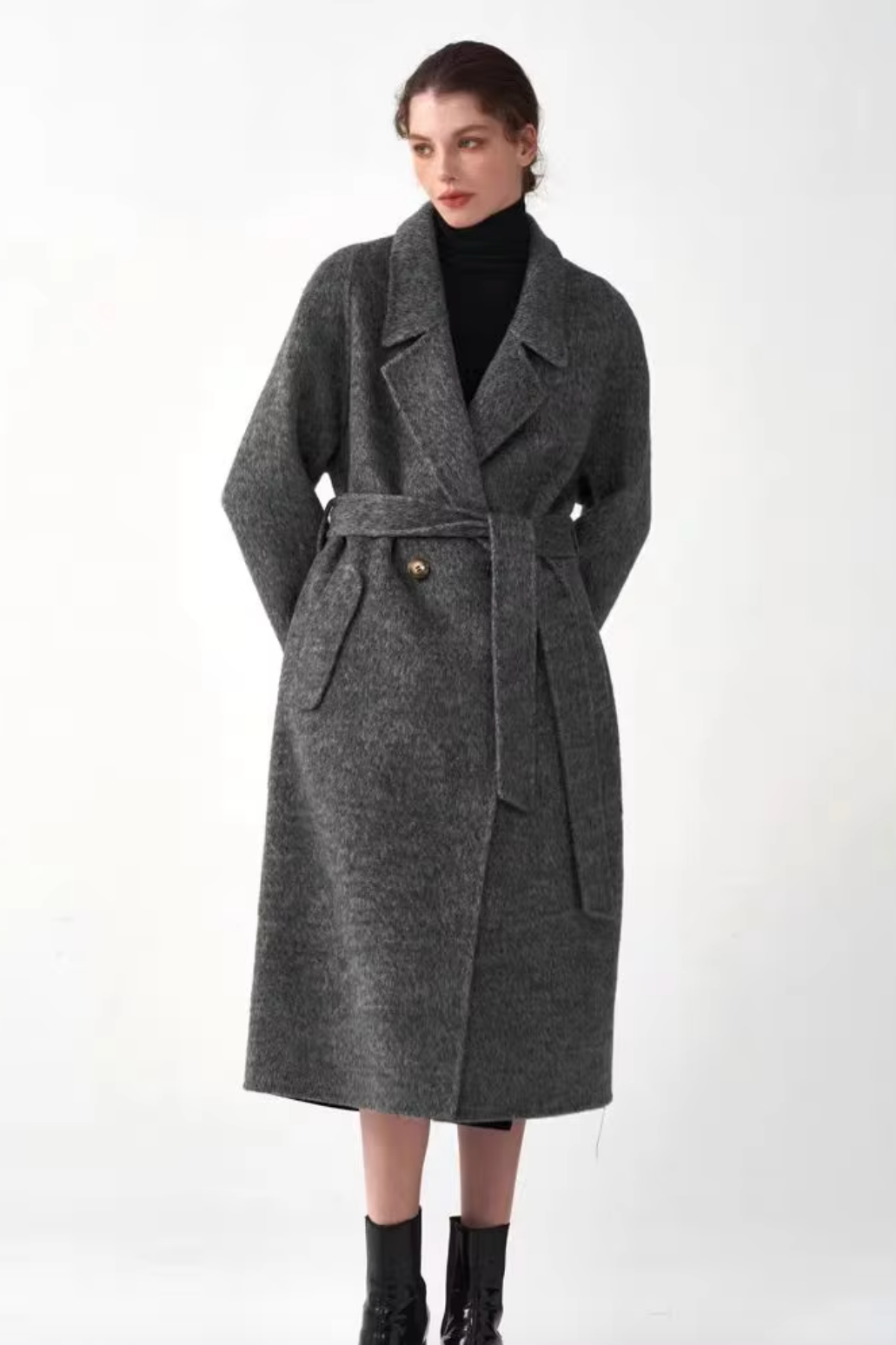 MANTEAU EN LAINE ET CACHEMIRE MÉLANGÉS