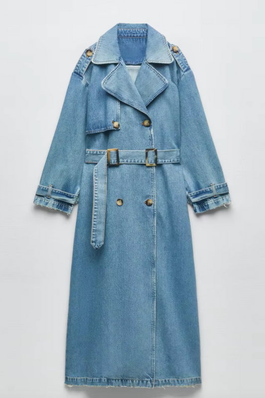 MANTEAU TRENCH EN DENIM OVERSIZE